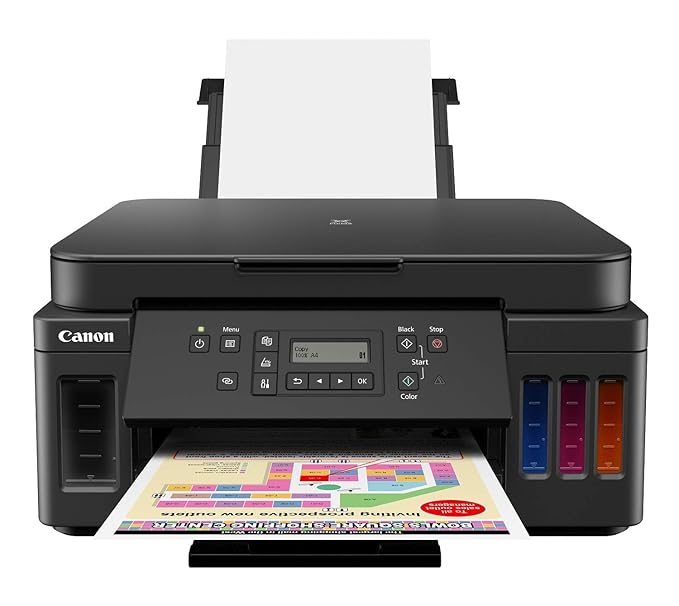 Canon PIXMA MegaTank G6070 All-in-one Wi-Fi Colour Ink Tank Printer with Auto-Duplex Printing and Networking (Black)