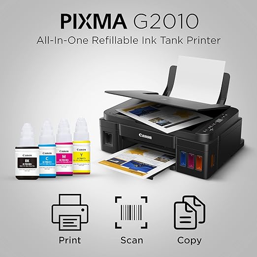 Canon PIXMA MegaTank G2010 All-in-One Ink Tank Colour Printer (Black)