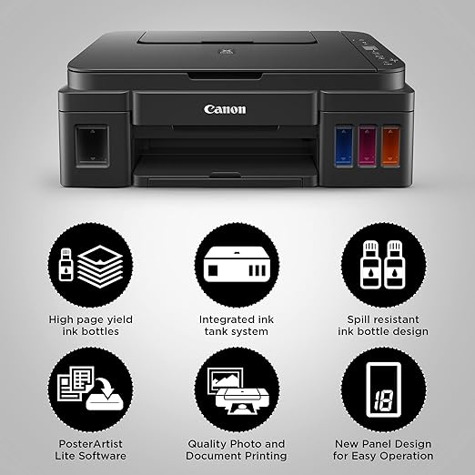 Canon PIXMA MegaTank G2010 All-in-One Ink Tank Colour Printer (Black)