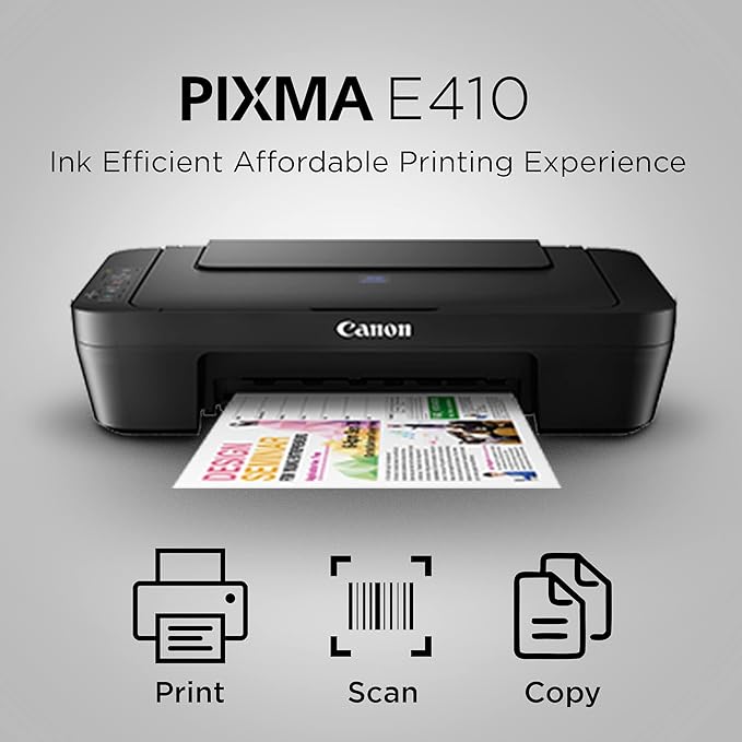 Canon Pixma E410 All-in-One Inkjet Printer (Black)
